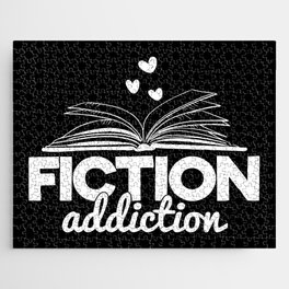 Fiction Addiction Bookworm Reading Quote Saying Book Design Jigsaw Puzzle
