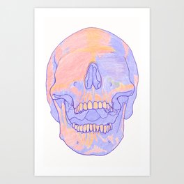 Blind Skull White Art Print