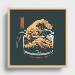 The Great Wave of Coffee Framed Canvas