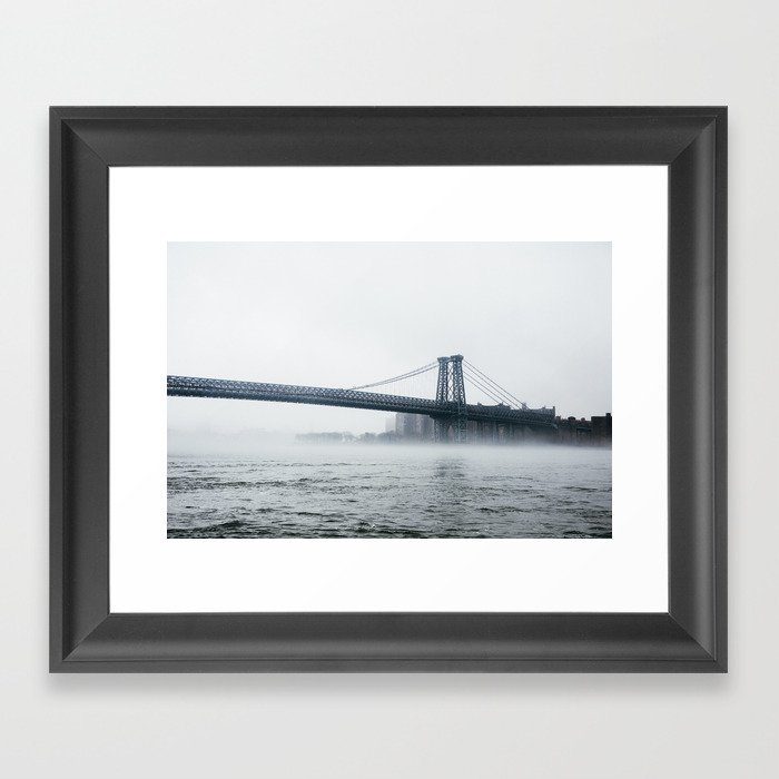 Moody Williamsburg bridge Framed Art Print