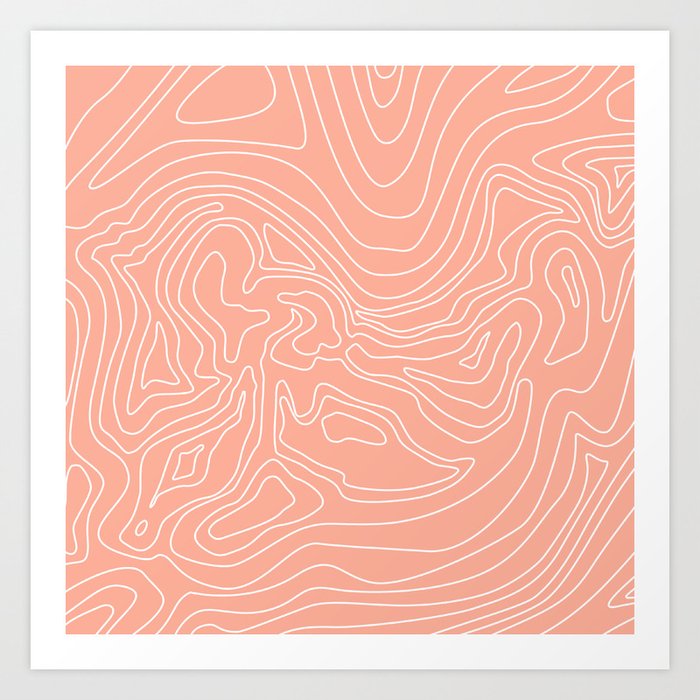 Ocean depth map - coral Art Print