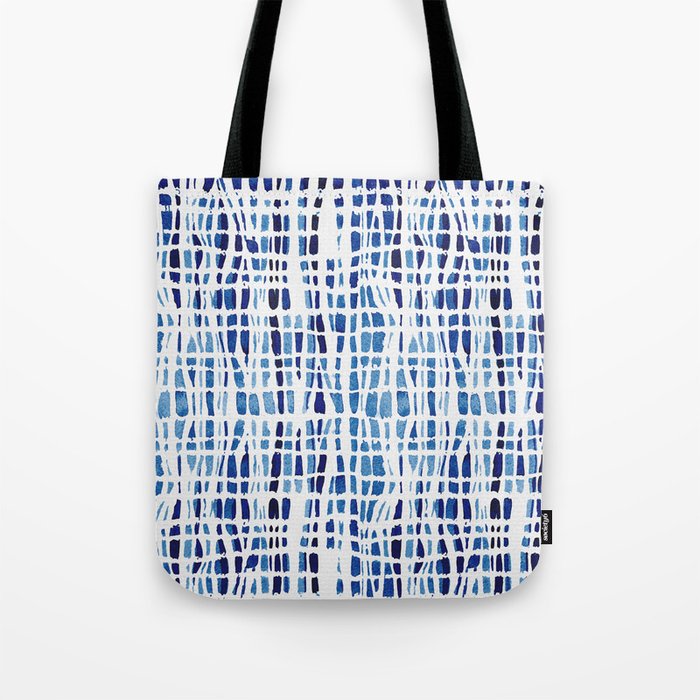 Shibori Braid Vivid Indigo Blue and White Tote Bag