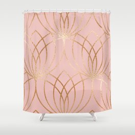 Rose gold millennial pink blooms Shower Curtain