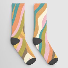 Rainbow Marble Socks | Modern, Pop Art, Lines, Liquid, Abstract, Pattern, Retro, Marble, Curated, Vintage 