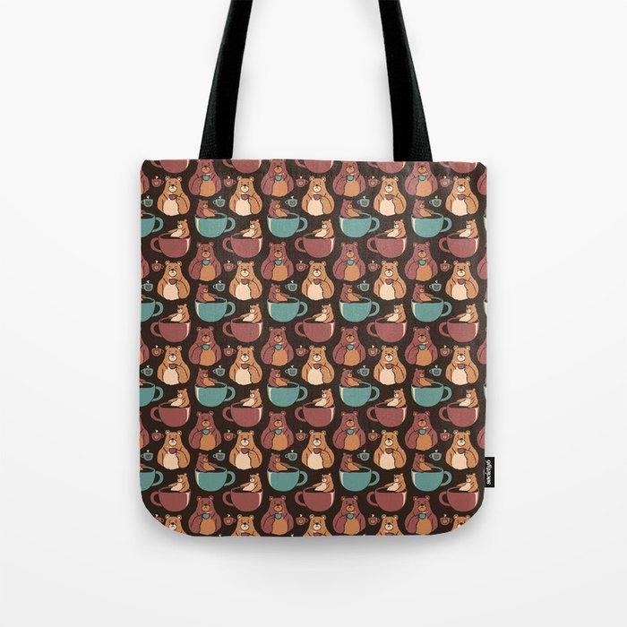 Bear Coffee Pattern by Tobe Fonseca Tote Bag