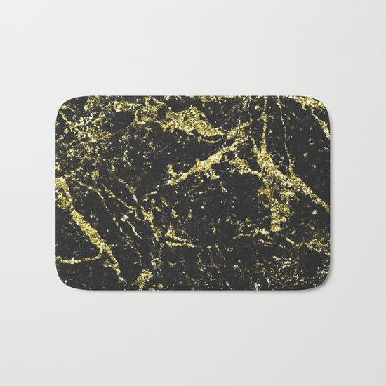 Black and Gold Marble Bath Mat