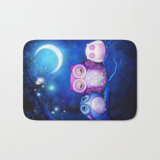 Night Owls & Fairy Lanterns Bath Mat
