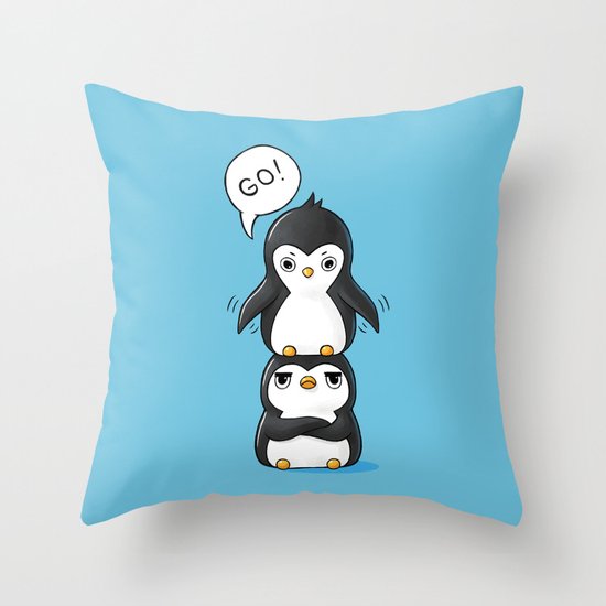 Penguins Throw Pillow