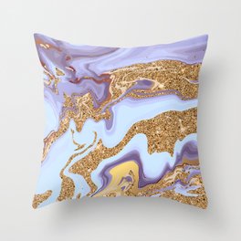golden swirl and pastel Throw Pillow