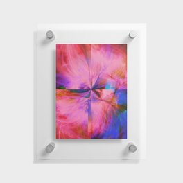 Pink and Blue Abstract Cross Splash Artwork Floating Acrylic Print