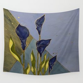 Blue Lilly Wall Tapestry
