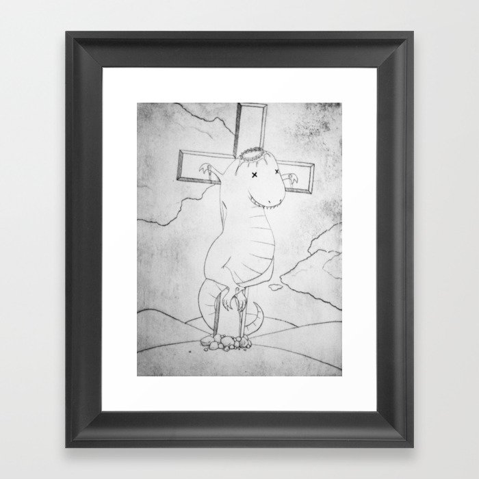 Dino Crucifix Framed Art Print