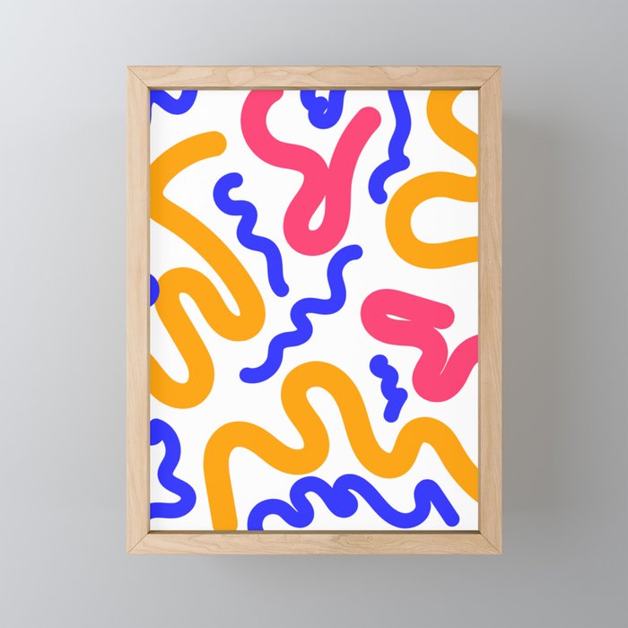 1 Abstract Shapes Squiggly Organic 220520 Framed Mini Art Print