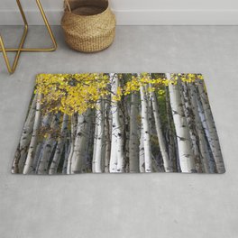 Yellow, Black, and White // Aspen Trees in Crested Butte Rug