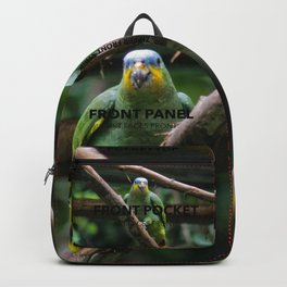 green parrot blue head Backpack