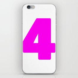 4 (Magenta & White Number) iPhone Skin