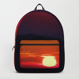 Great Smoky Mountain Sunset Backpack | Vibrant, Smokymountains, Mountain, Orange, Sunset, Brilliant, Digital, Warm, Digital Manipulation, Photo 