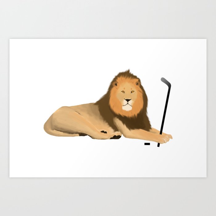 Lion Hockey Art Print
