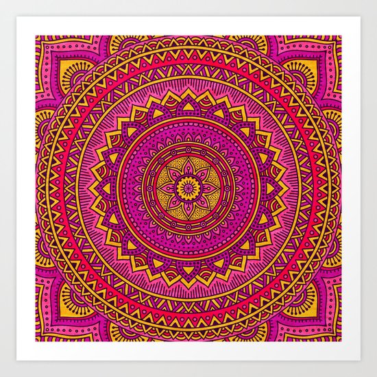 Hippie mandala 25 Art Print