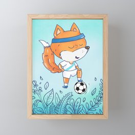 Soccer Fox Framed Mini Art Print