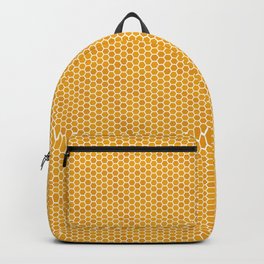 Large Orange Honeycomb Bee Hive Geometric Hexagonal Design Backpack
