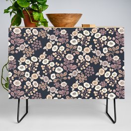 Rustic Fall Blooms on Navy Credenza