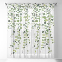 Eucalyptus Watercolor 8 Sheer Curtain
