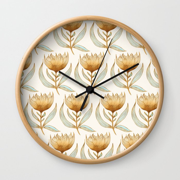 Bohemian Sunflower Pattern Wall Clock
