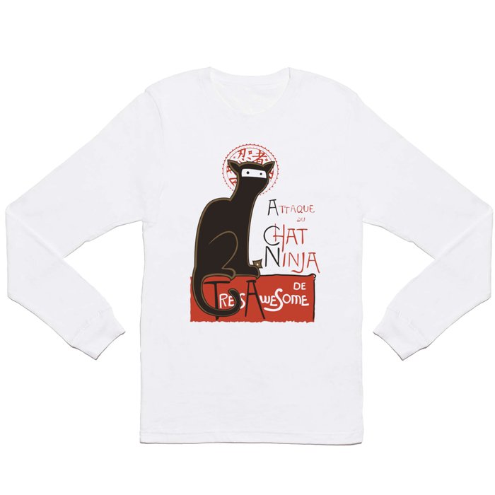 A French Ninja Cat (Le Chat Ninja) Long Sleeve T Shirt