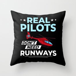 Helicopter Rc Remote Control Pilot Throw Pillow