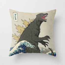 The Great Godzilla off Kanagawa Deko-Kissen | Illustration, Sci-Fi, Movies & TV, Vintage 