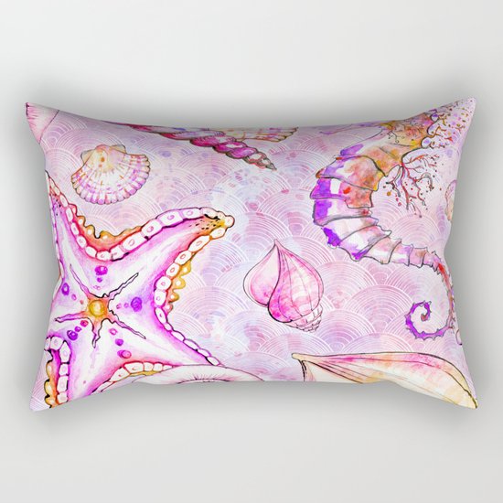 Pink seahorse Rectangular Pillow