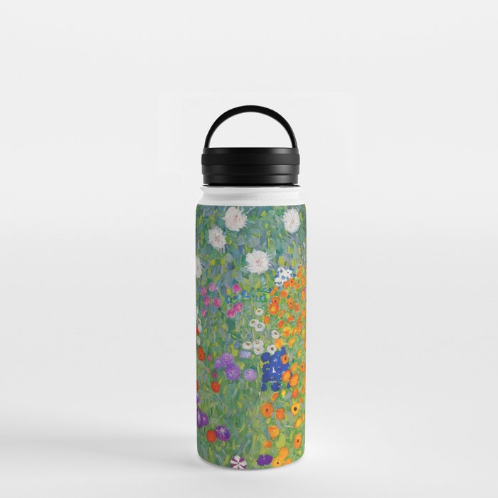 Gustav Klimt Flower Garden Floral Art Nouveau Water Bottle