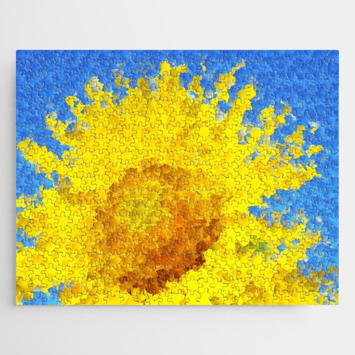Stained Glass Sunflower Jigsaw Puzzle