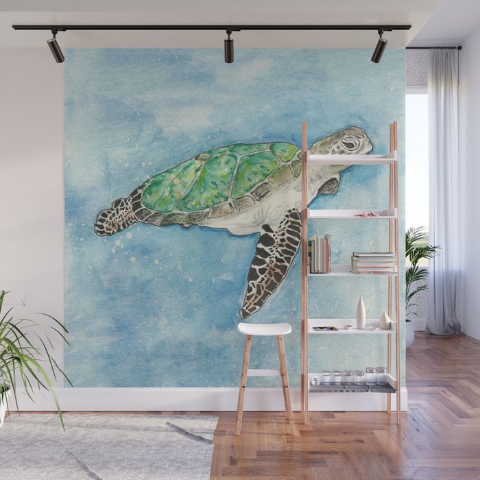 Sea Turtle Wall Mural By Anniemason Society6 Sea Turtle Wall Mural By Anniemason