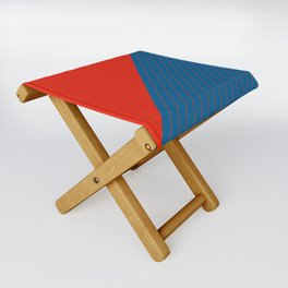 Elegant Pinstripes and Triangles Red Blue Folding Stool