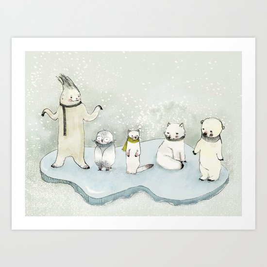 Yeti and friends Art Print