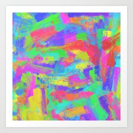 Bright abstract digital oil painting Art Print