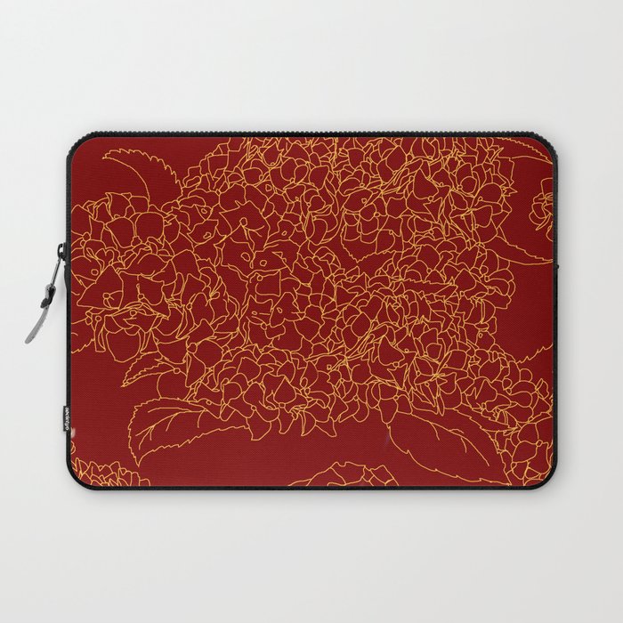 Floral 1 Hydrangea Red Laptop Sleeve