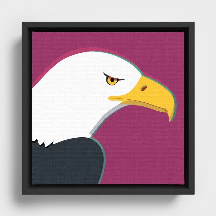 Head of Bald Eagle Framed Canvas