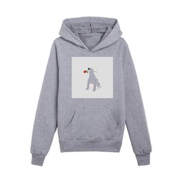 Bull Terrier with rose Kids Pullover Hoodies