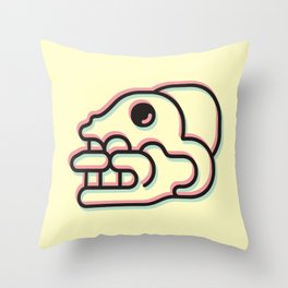 Monkey Skull - Aztec Glyph Throw Pillow