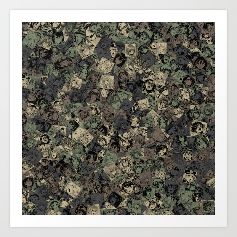Ahegao Camouflage Art Print By Dima V Society6 Camo generator sbsar + 43 pbr camo textures. ahegao camouflage art print by dima v