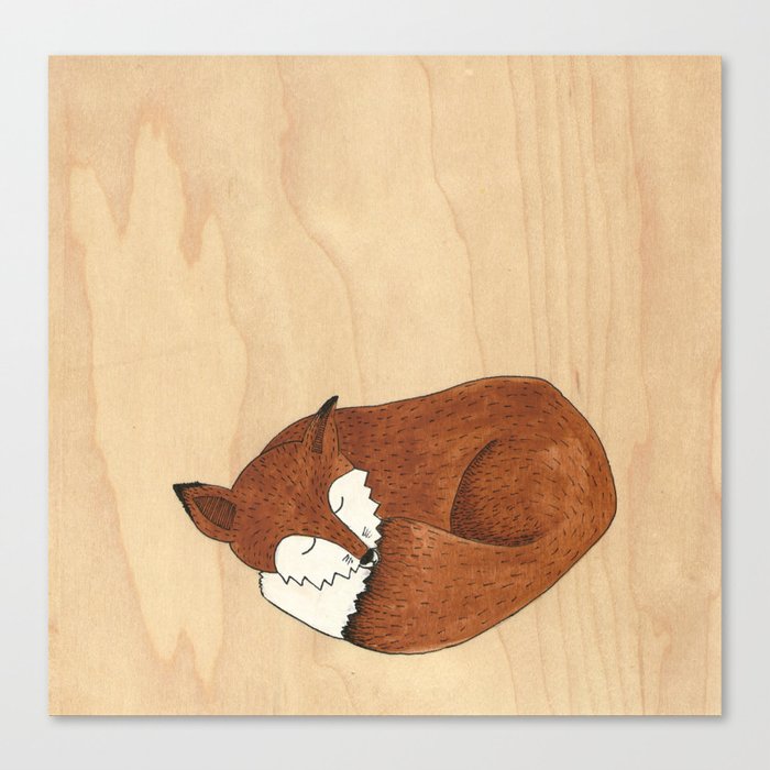 Slumbering Mr Fox Canvas Print