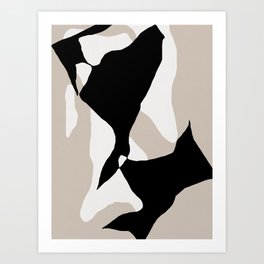 Shapes 9 | Neutral & Black Minimalistic Abstract Art Print