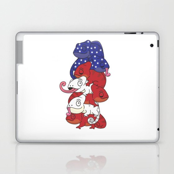 Chameleon Pile For The Fourth Of July Usa Flag Laptop & iPad Skin