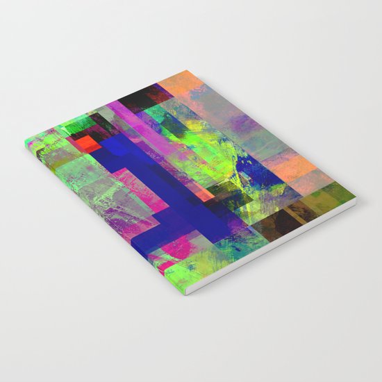 Pastel Geometry X - Abstract, goemetric, pastel coloured, textured artwork Notebook