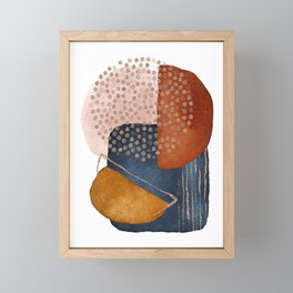 Abstract Terracotta, Navy Blue, Blush Pink, Art Print By LandSartprints  Framed Mini Art Print