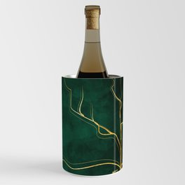 Kintsugi Emerald #green #gold #kintsugi #japan #marble #watercolor #abstract Wine Chiller