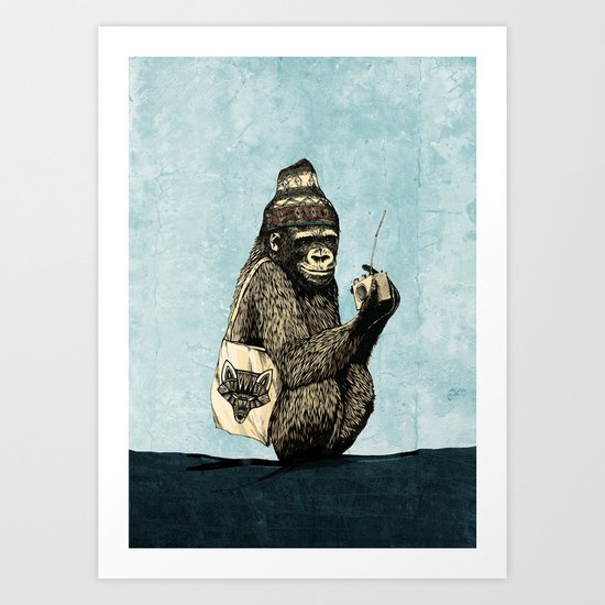 Music Gorilla Art Print